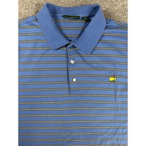 Masters Amen Corner Men's size XL, Light Blue Stripped Polo, 100% Pima Cotton